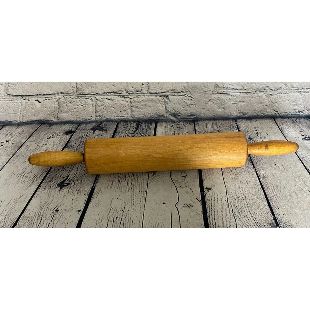 Vintage‎ 10.5' Wooden Rolling Pin Primitive Country Farmhouse Decor for Kitchen